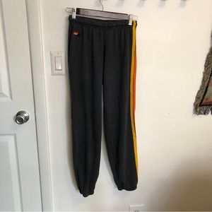 aviator nation five stripe sweatpants charcoal